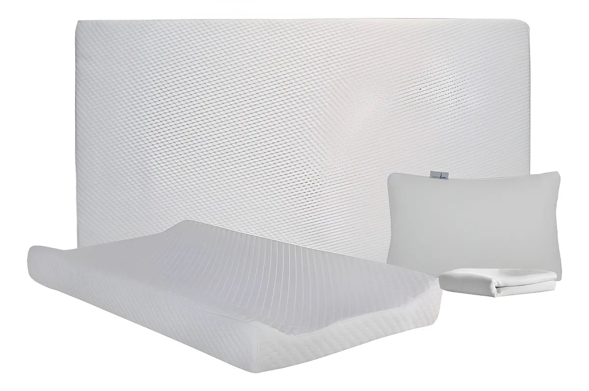 Pack Bebé Colchón de Cuna de viaje + Protector Impermeable + Cambiador + Almohada de bebé