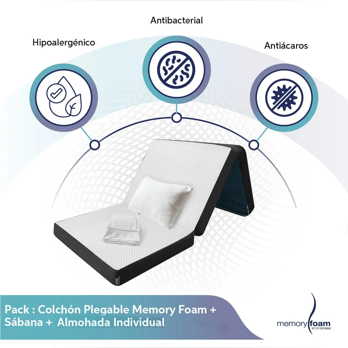 Pack Colchón Plegable + Almohada(s) + Sábanas