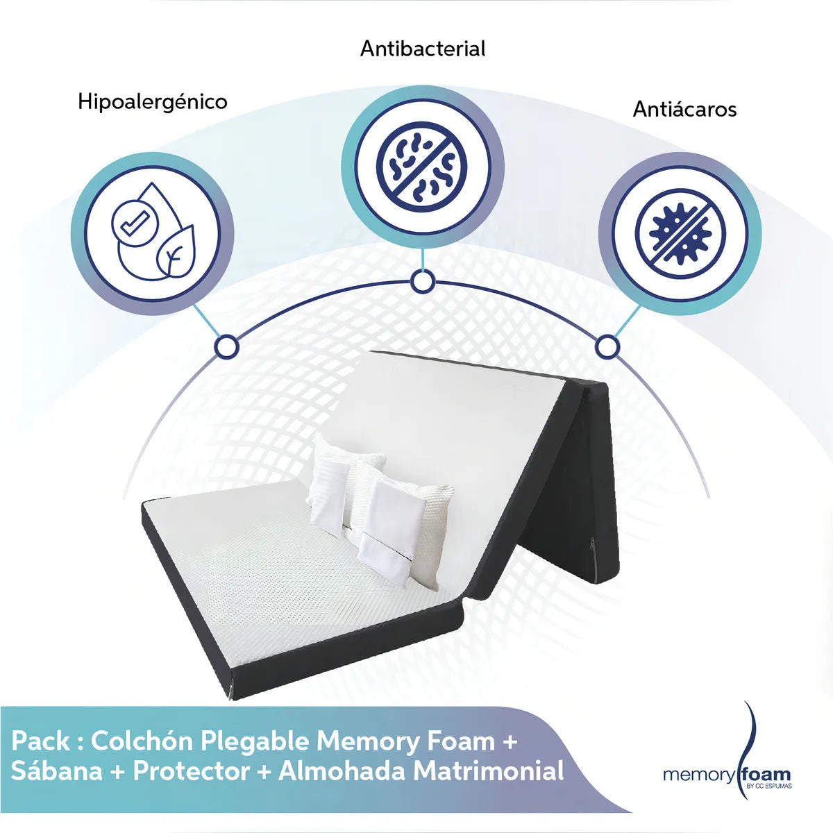 Pack Colchón Plegable + Sábanas + Protector Impermeable + Almohada(s)