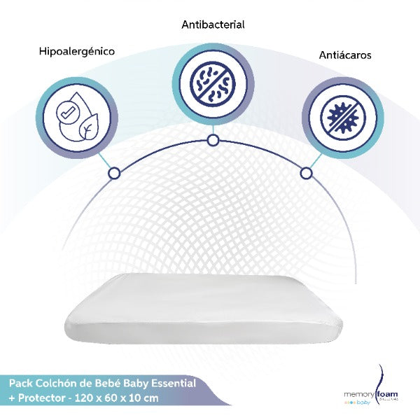 Pack Colchón Bebé: Baby Essential + Protector
