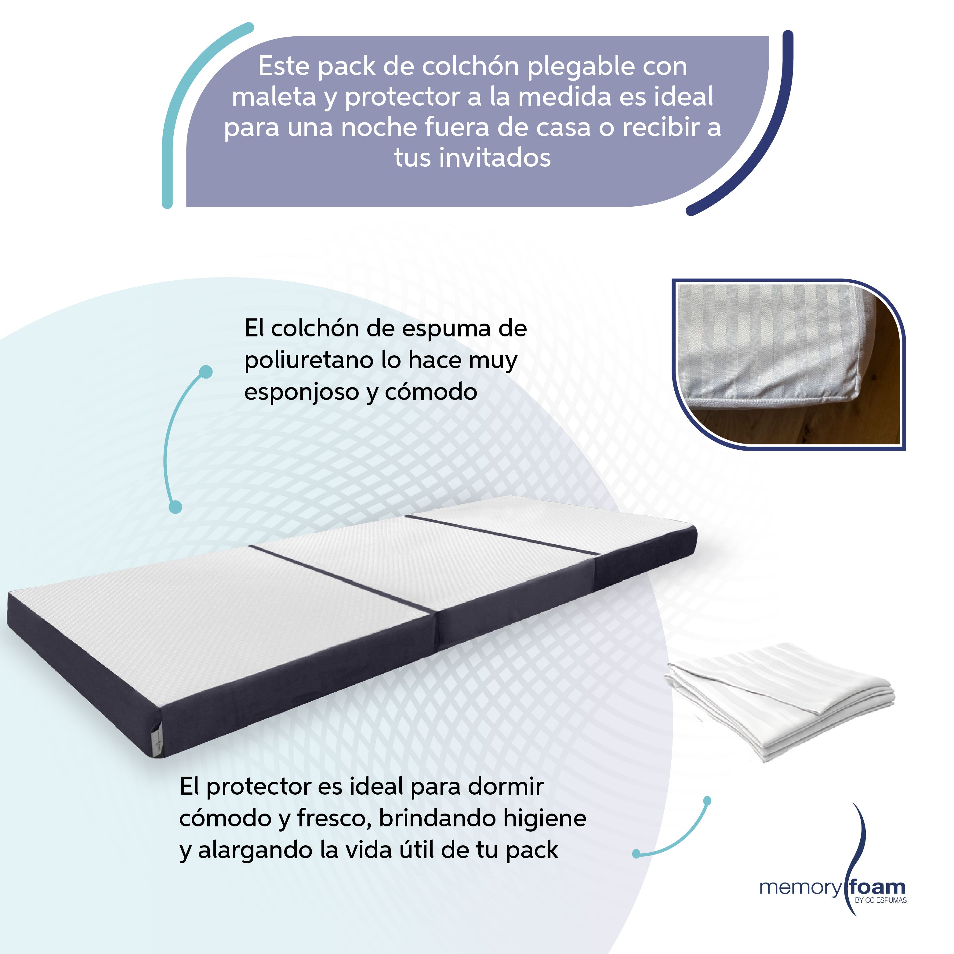 Pack Colchón Plegable + Protector Impermeable