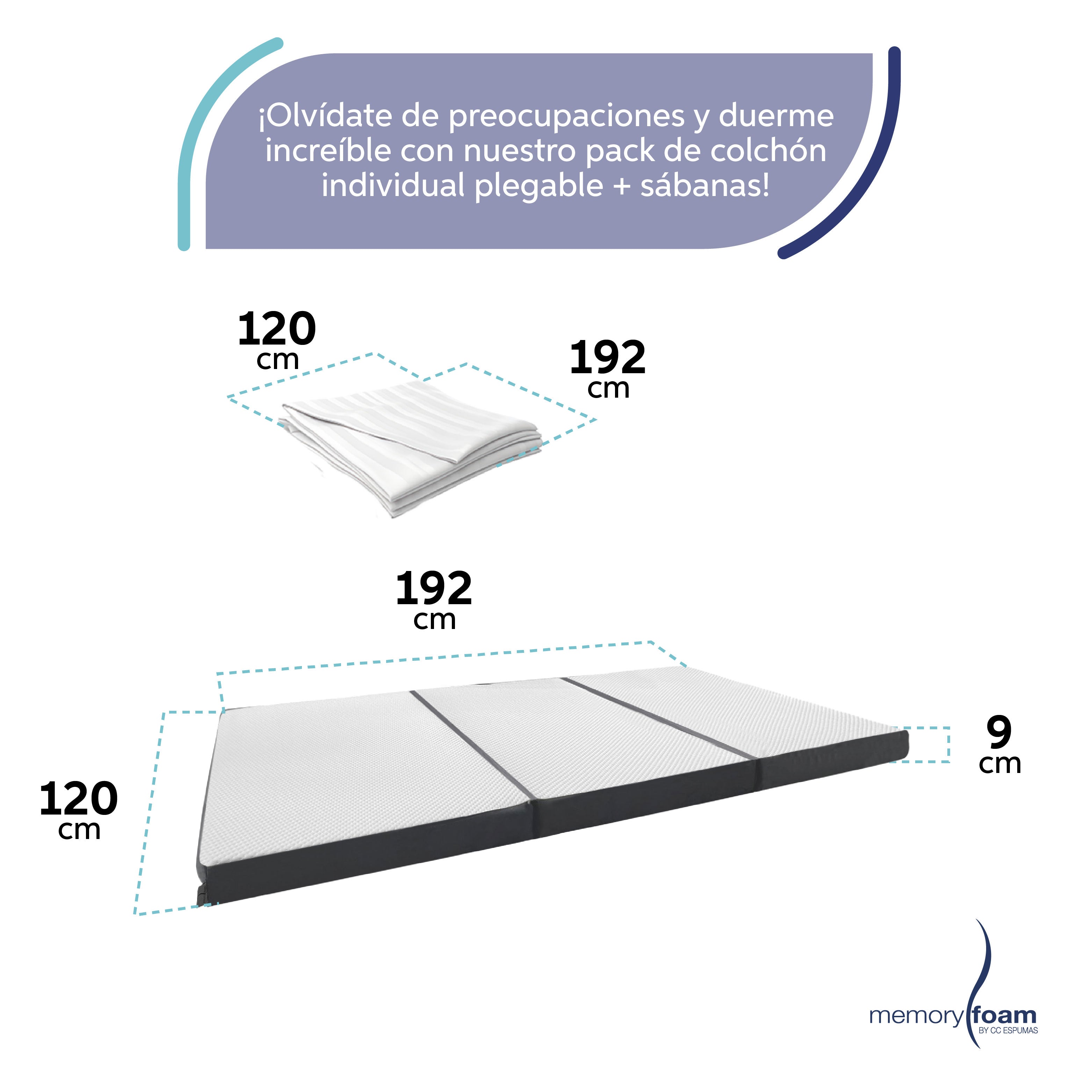 Pack Colchón Plegable + Protector Impermeable
