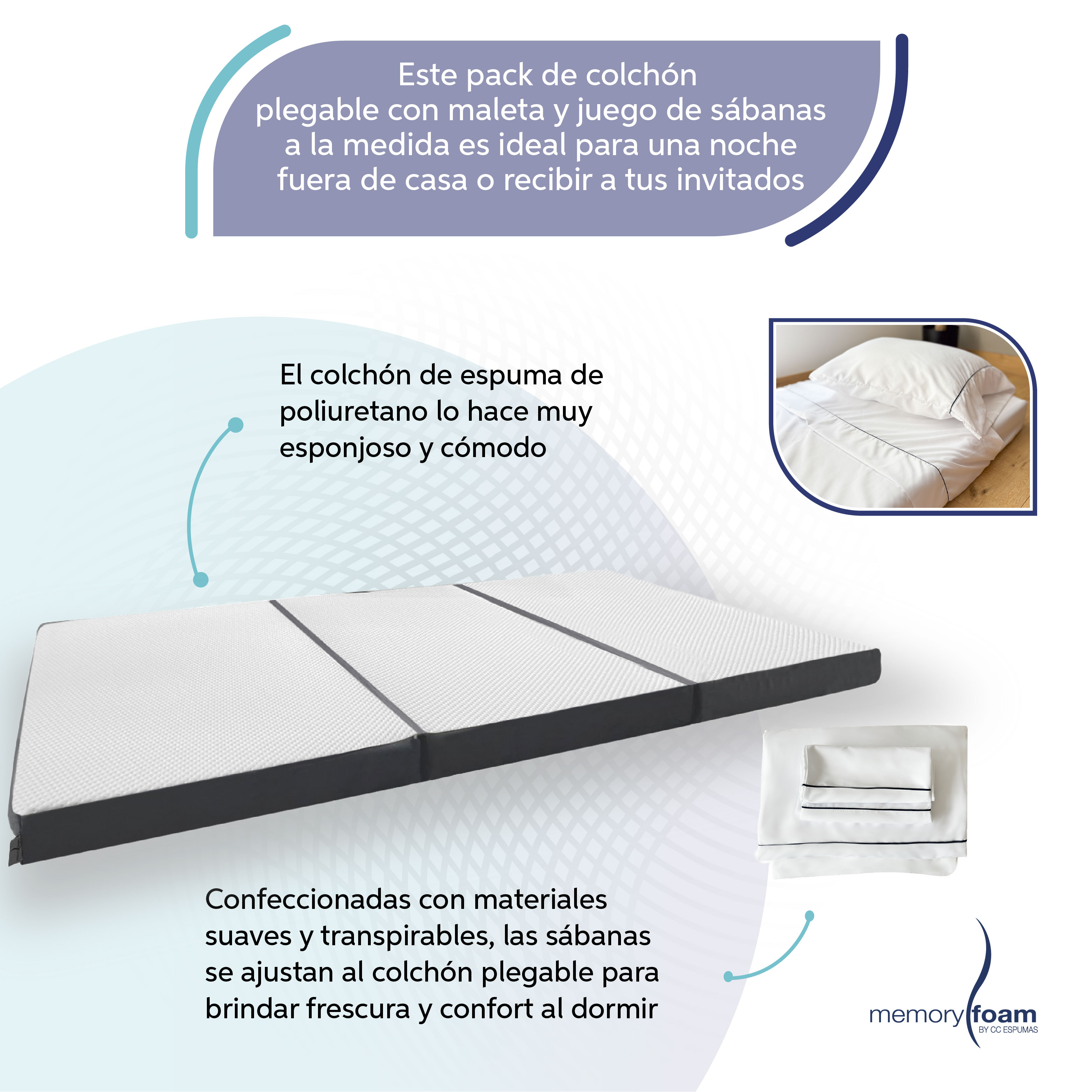 Pack Colchón Plegable + Sábanas