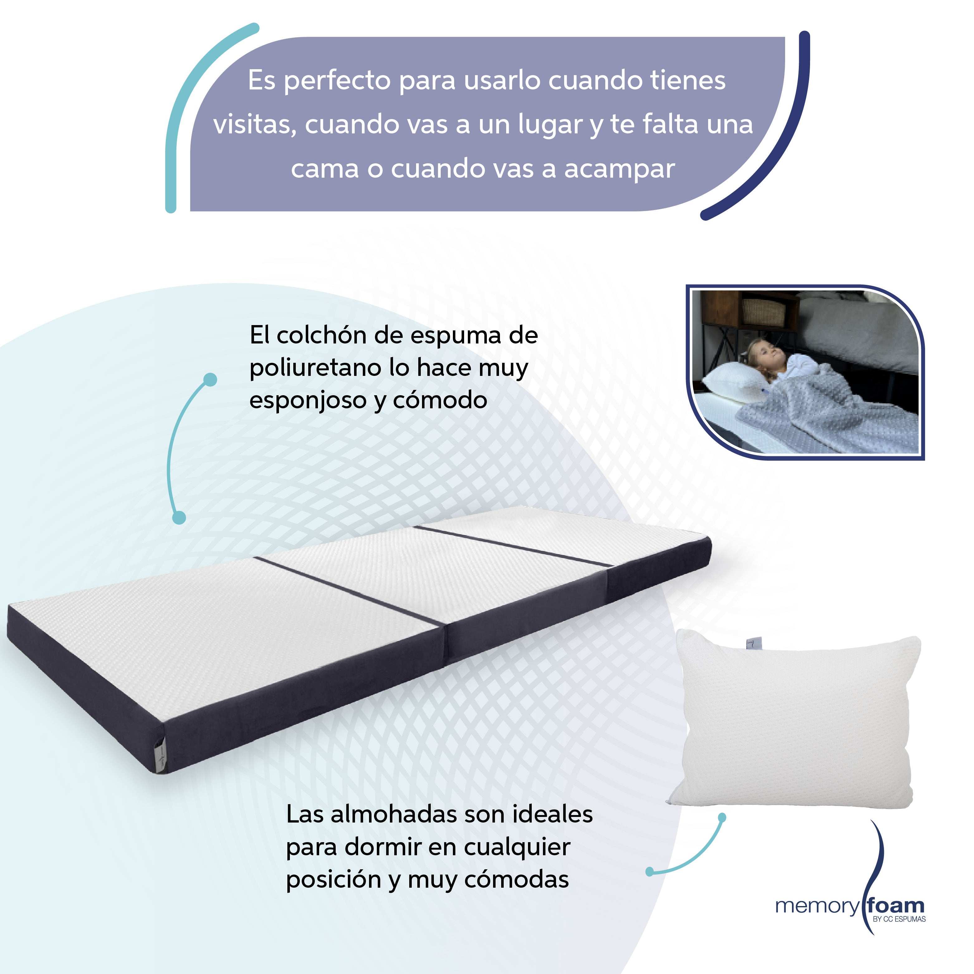 Pack Colchón Plegable + Cobija + Almohada(s)