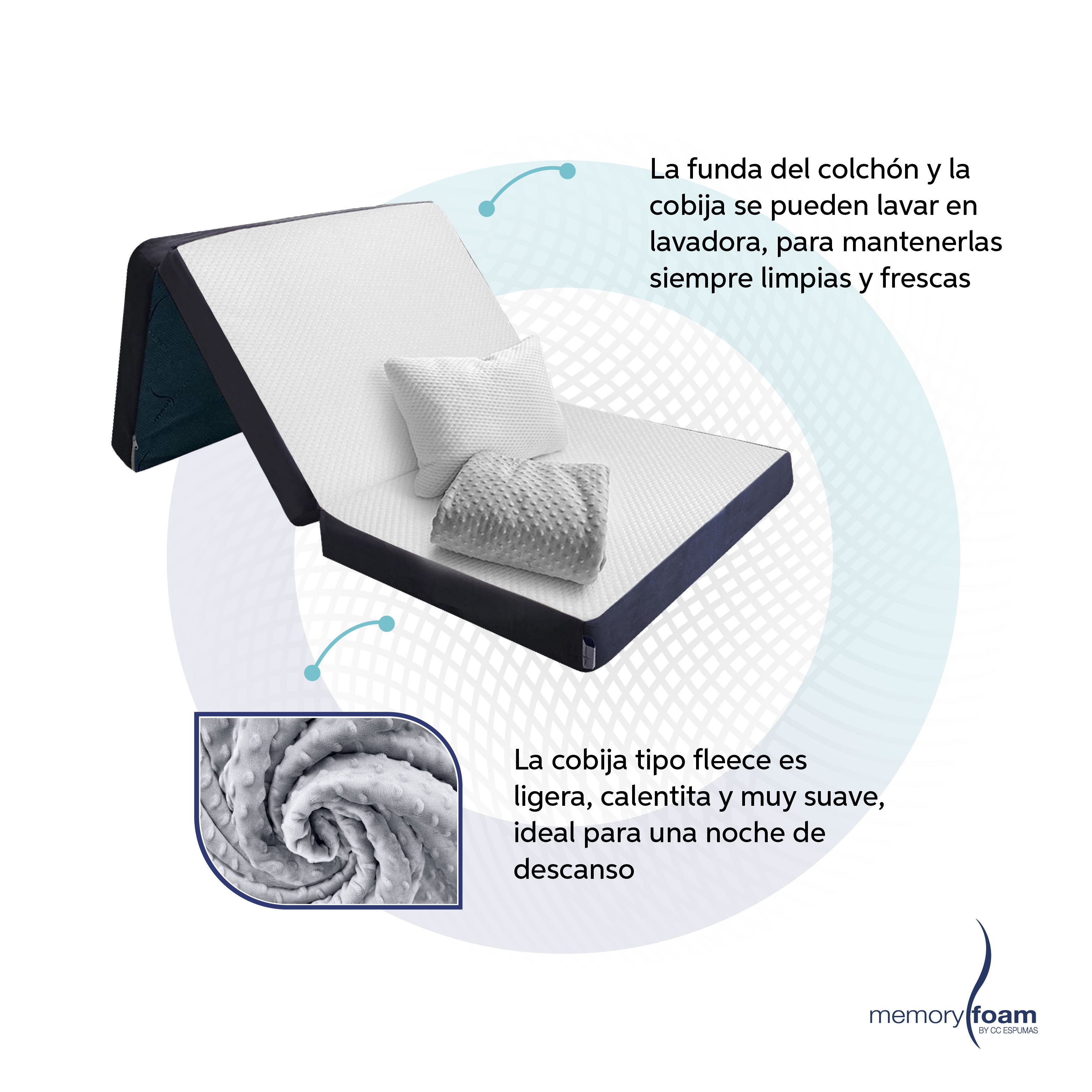 Pack Colchón Plegable + Cobija + Almohada(s)