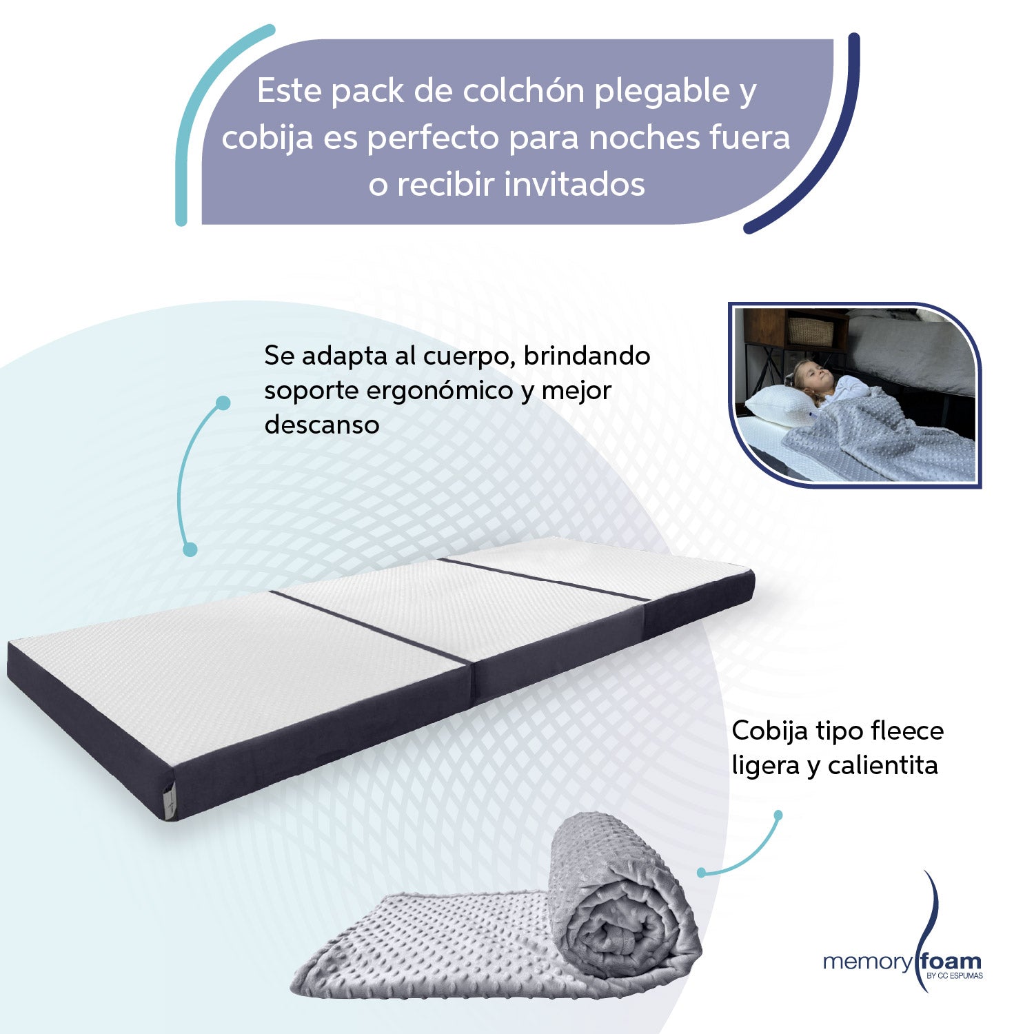 Pack Colchón Plegable + Cobija