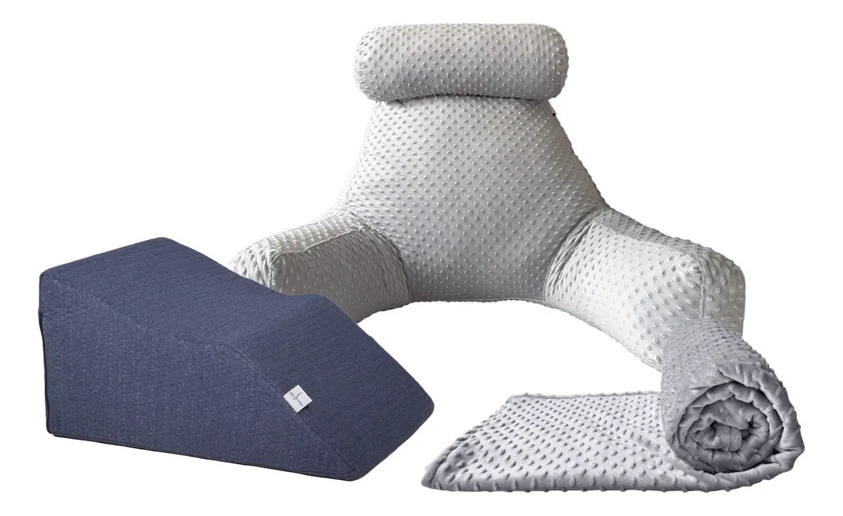 Almohada de lectura de adulto fibra  + Cobija + Cojín varices