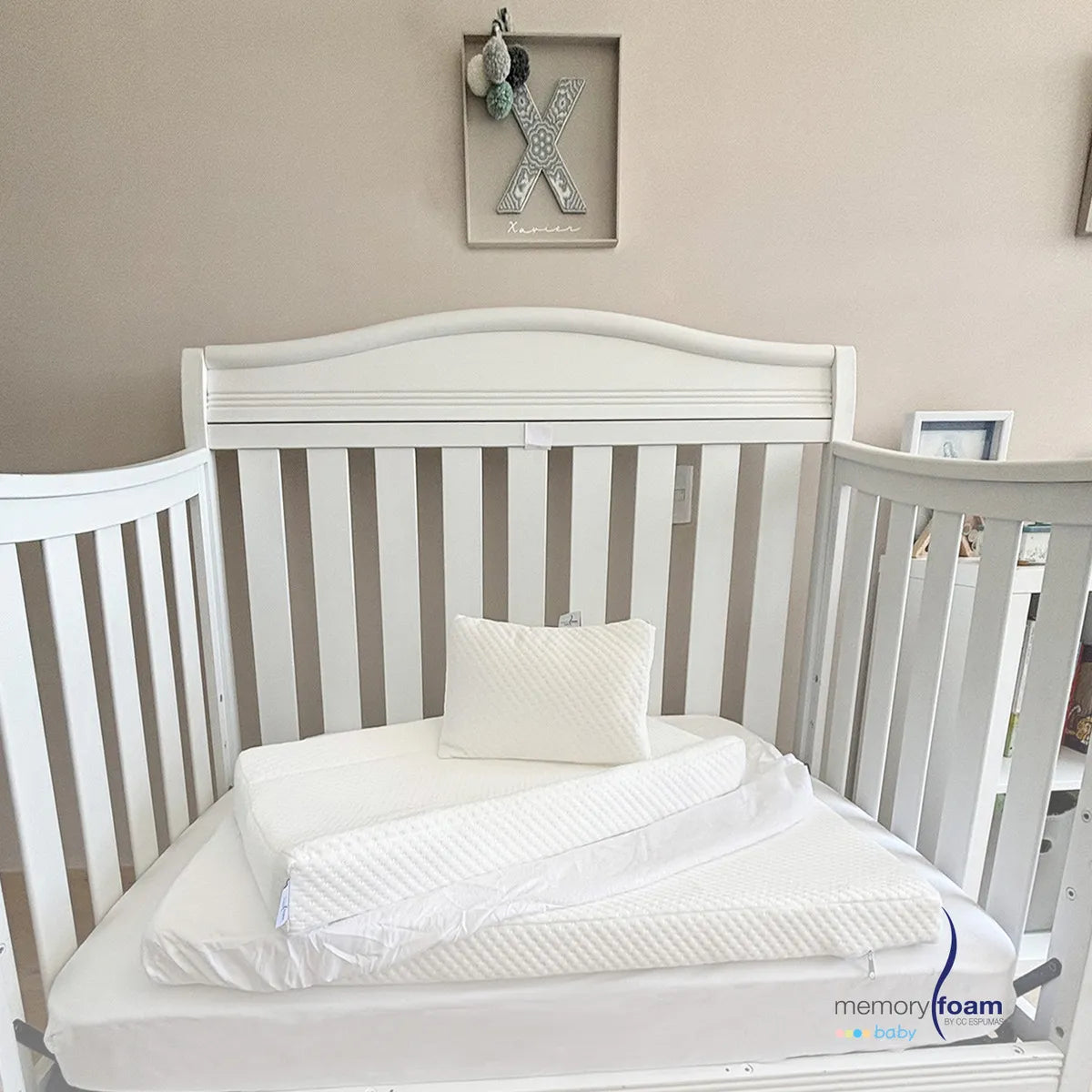 Pack Bebé Colchón de Cuna de viaje + Protector Impermeable + Cambiador + Almohada de bebé