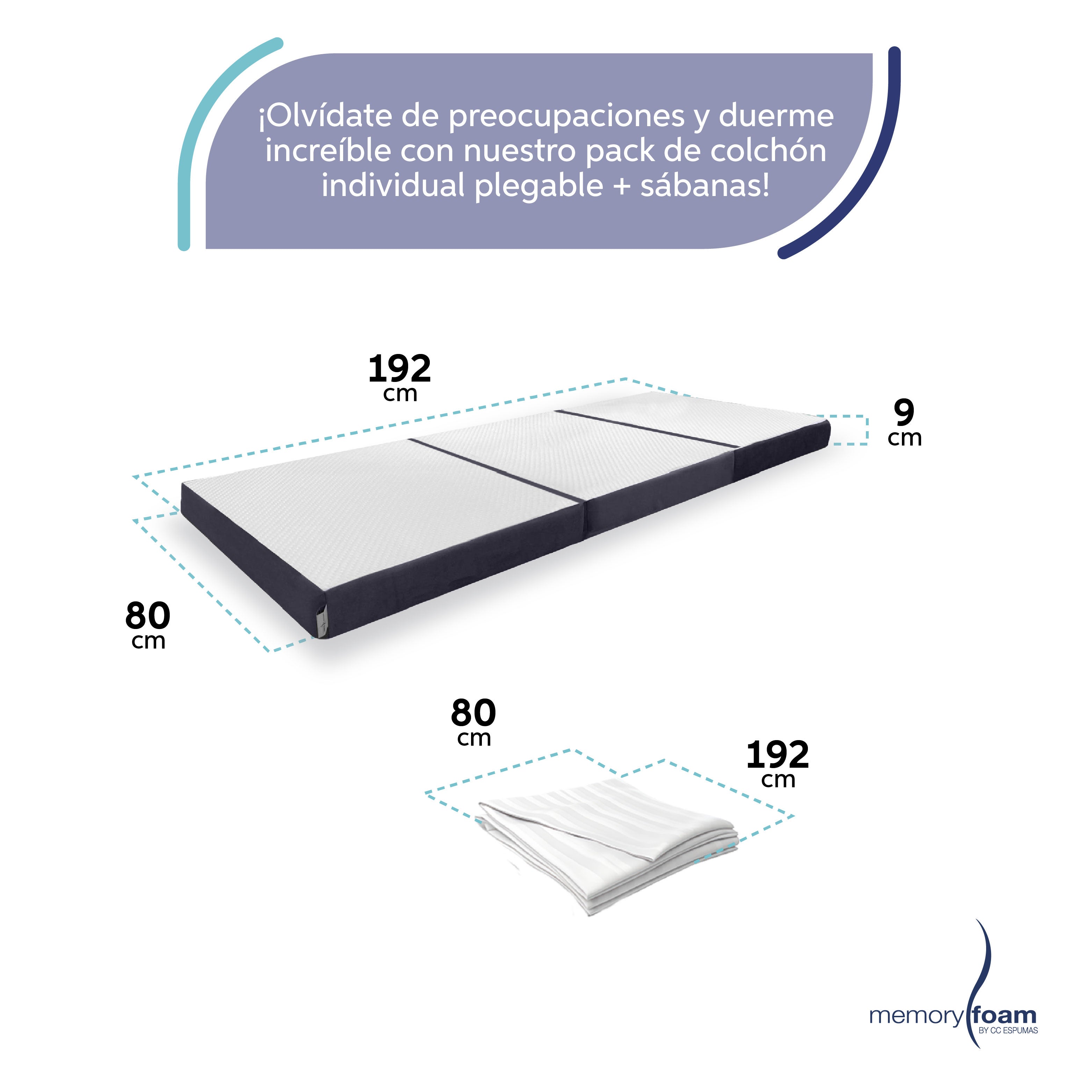 Pack Colchón Plegable + Protector Impermeable