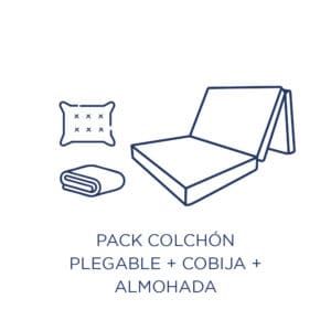 Pack Colchón Plegable + cobija + almohada(s)